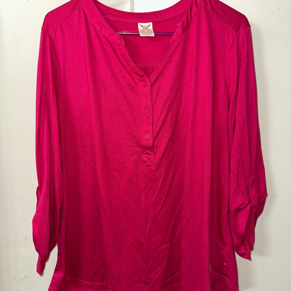 Women's Pink Button-Up Top